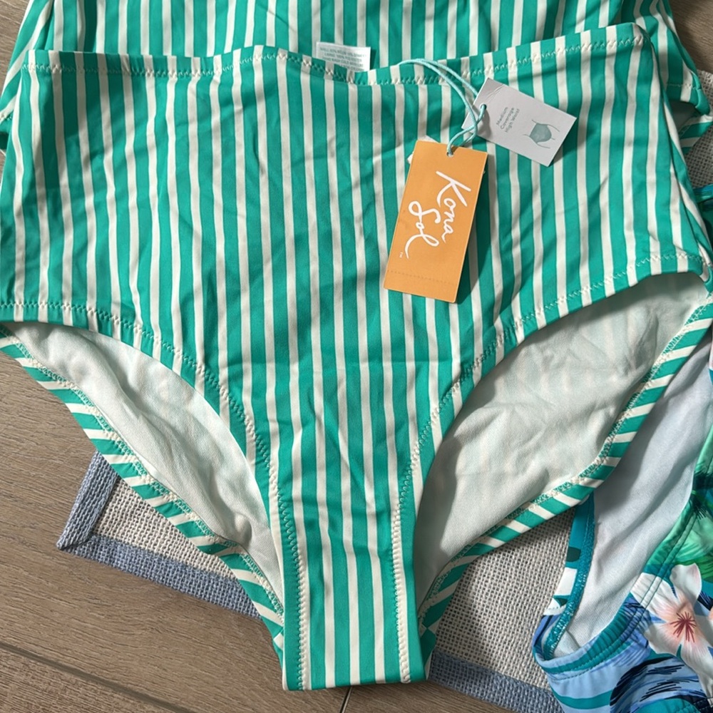 Lot of (3) High Coverage High Waist Swim Bottoms NWT - Picture 3 of 3